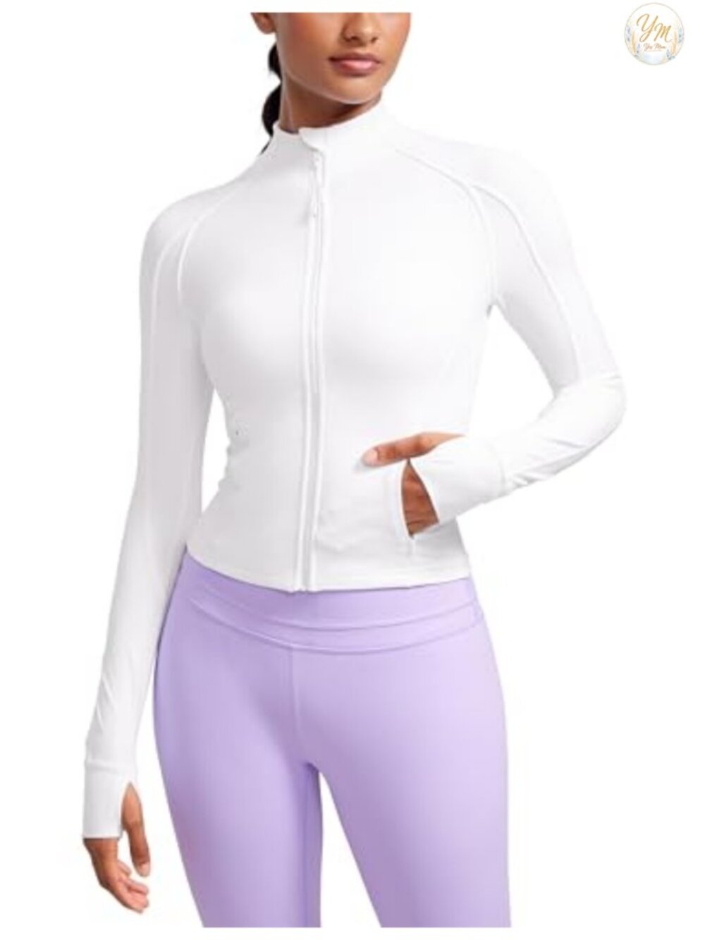 Butterluxe Waist Length Athletic Jacket with Zip Pockets & Thumbholes